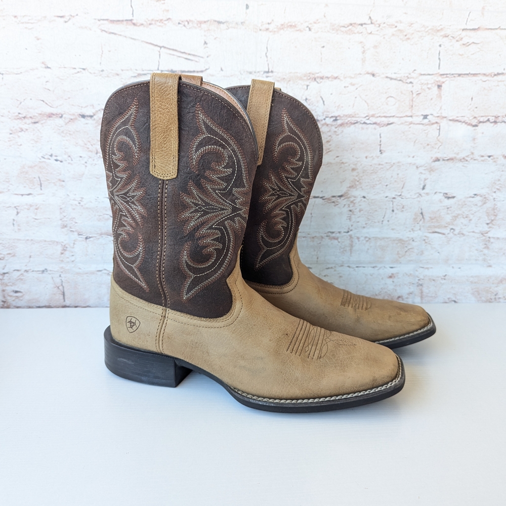 Ariat Brown and Tan Cowboy Boots